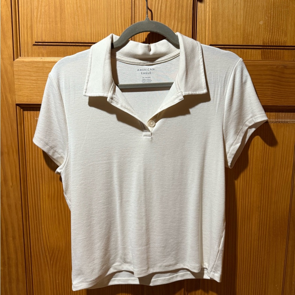 American Eagle Outfitters cream polo